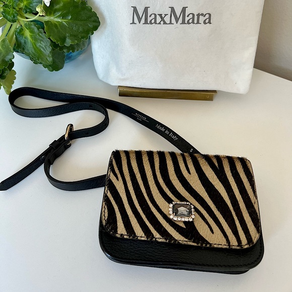 NWOT MAX MARA Zebra Print, Hair-On Bag, S - Picture 1 of 11